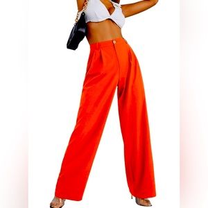 Bright orange wide pants S (no label) Never Worn.  In NEW condition